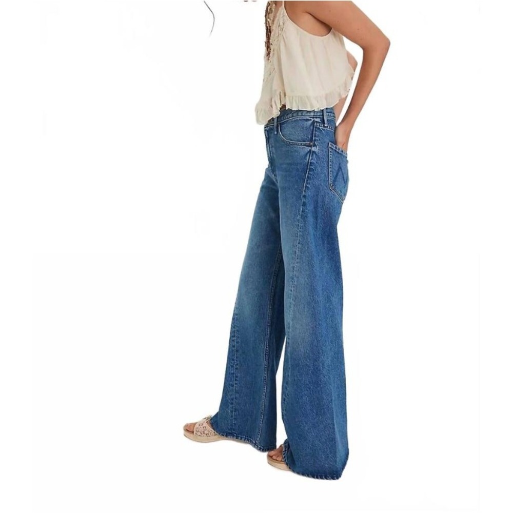 NWT Mother The Lemon Twist Sneak Jeans Wide Leg Denim Rolling In The Dough 30 - Picture 6 of 16